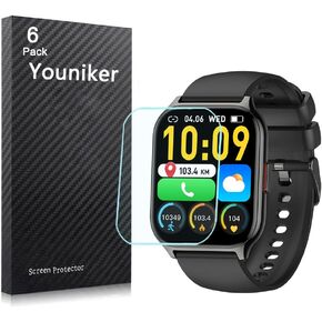 6 Pack P95 2.0" Watch Screen Protector Film Compatible with Kimeag 2.01 inch Smartwatch P95 Screen Protectors Foils Screen Cover Crystal Clear HD Anti-Scratch