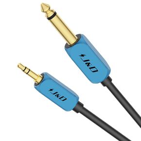 J&D Heavy-Duty Copper Shell 1/4" TS to 3.5mm TRS Cable, 6 Feet, Electronic Cable for Phone Laptop MP3 Speaker Mixer
