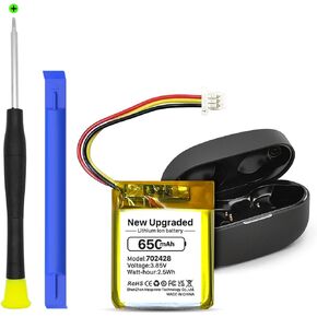 بطارية 702428، 2024 بطارية ليثيوم أيون مطورة جديدة (650 مللي أمبير في الساعة) بديلة لبطارية ليثيوم أيون عالية السعة للغاية لحقيبة شحن Sony WF-1000XM4 LP702428 مع مجموعة أدوات الإصلاح in Kuwait