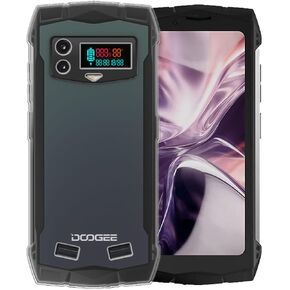 Case for Doogee S Mini + [2 Pack] Glass Screen Protector Tempered Film - Transparent Silicone Soft Flexible Bumper Shockproof TPU Protective Cover Shell for Doogee S Mini (Clear)