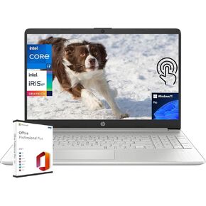 HP Touch-Screen Laptop Computer for Business - Win 11 Pro with Office 2021 Lifetime License, 15.6" FHD Display, Intel i7-1255U(10-core), 16GB RAM, 512GB SSD, HD Webcam, WiFi, Fast Charge