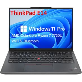 Lenovo ThinkPad E14 Business Laptop Computer, 14" FHD+, AMD Octa-Core Ryzen 7 7730U (Beat i7-1355U), 40GB DDR4 RAM, 2TB PCIe SSD, WiFi 6, Bluetooth, RJ-45, Thunderbolt 4, Windows 11 Pro, Tichang
