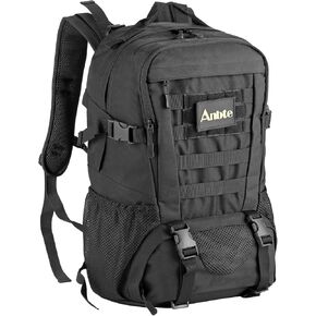 45 L Camping Backpack, Waterproof Lightweight Travel Backpack Comfort Design Molle Tactical Backpack for Men Women, for Backpacking Cycling Traveling Climbing Camping, Black