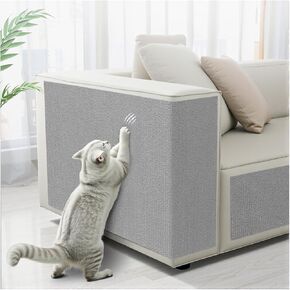 Cat Scratch Mat 78.7"x15.8" Self-Adhesive Carpet Mat Scratch Furniture Protector DIY Climbing Cat Scratcher and Cat Tree Shelves for Furniture, Sofa, Wall, Couch, Door, Corner (Beige)