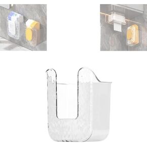 Kitchen Wipes Storage Box, 2024 New Non-Slip Flushable Wipes Holder for Bathroom Toilet, Wall-Mounted Clear Wet Tissue Dispenser Container Box No Punching Refillable Keeps Baby Wipes Fresh Case in Kuwait