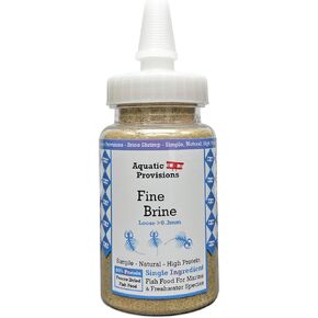 Fine Brine Shrimp Freeze Dried Fish Food, 0.5 oz, Semi-Fine Loose Particles, for Freshwater and Marine Aquarium Fish