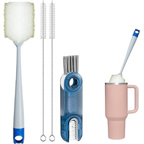 4 Pack Water Bottle Cleaner Brush Kit for Stanley, Cleaning Large Capacity Water Bottles, Cup Crevices and Narrow Pipes, Bottle Brush Cleaning Set for Tumbler Cup, Sports Water Bottle, Baby Bottles