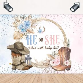 LIGHTINHOME Bear Baby Shower Backdrop 7Wx5H Feet We Can Bearly Wait Cute Blue Brown Floral Pampas Grass Arch for Boys Kids Photography Background Decorations Photo Booth Studio Prop Fabric