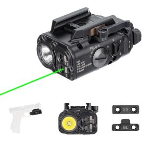 RovyVon GL5 1000 Lumens USB-C Rechargeable Weaponlight, White LED/Green Beam/IR Beam 3 in 1 Combo Tactical Flashlight with 1913 or GL Rail Mount