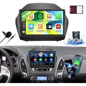 2G+64G Car Stereo Radio for Hyundai Tucson IX35 2010-2015 with Wireless CarPlay Android Auto Android 13 Car Radio 10.1" Touch Screen Bluetooth Radio with HiFi FM GPS Backup Camera Head Unit (High-End)