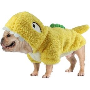 HOTUMN Dog Dinosaur Halloween Costume - Pet Warm Hoodie Halloween Cute Dino Dog Clothes Outfit for Small Medium Dogs(Medium, Green)