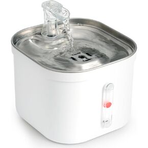 Happy & Polly Cat Water Fountain: 67oz/2L Automatic Pet Water Fountain Indoor 24/7 Running Pet Fountain Cat Dog Water Dispenser - Faucet Cat Fountain with Strong Filtration System Quiet Pump