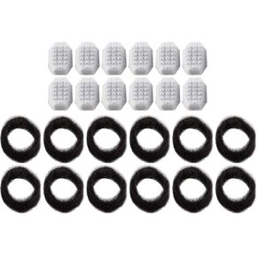 PET STANDARD Cat Water Fountain Filter Replacement & 12 Pack Replacement Pre-Filter Sponges Compatible with Rellaty and Neareal 108oz/3.2L Automatic Cat Water Fountain, Pack of 12