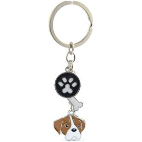 Dog Keychain, Puppy Keyring Keyfob Metal Pet ID Tags for Clothing Bag Adornment Accessory (20-Pug)
