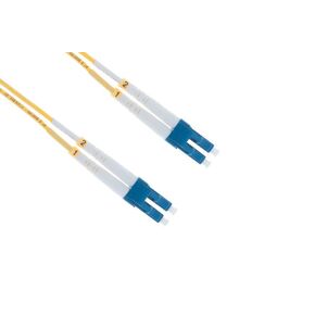 OS2 Singlemode Fiber Optic Patch Cable 1 Meter, LC to LC Fiber Patch Cable, Single Mode Fiber LC to LC, Duplex LC-LC, 9/125 Core, Bend Insensitive, Yellow, UPC, OFNR, TIA-604 & RoHS