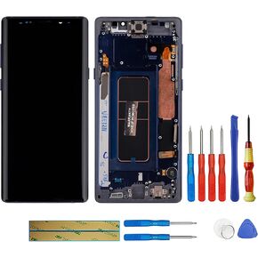 LCD Display Compatible with Samsung Galaxy Note 9 N960U N950F Touch Screen Digitizer Assembly (Ocean Black with Frame) + Tools