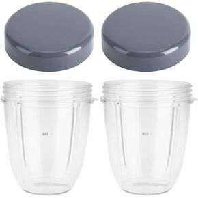 Blender Cups Replacement for Nutribullet Blender 24oz Cups with Lid, Compatible with Nutribullet 600W/900W Blenders (2 Pack)