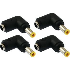 4PCS DC Power Connector Adapter DC 5.5x2.1 Female to 5.5x2.5 Male Elbow 90 Degree for Laptop Plugs Tablet PC CCTV Surveillance Camera Router Mini Fan Hub Black