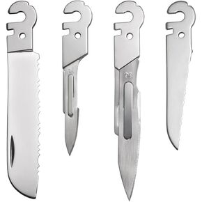 Roxon FT02 Build Your Own Multitool Accessory for Flex Multitool (4 pcs A set included Small Serrated Blade, Small & Large Scalpel, Large Serrated Blade) Replaceable Tools for all kinds of Knives