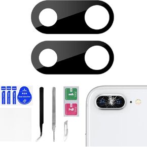 2 Sets for iPhone 8 Plus OEM Back Camera Glass Lens Replacement with Dual-Sided Adhesive for iPhone 7 Plus Original Rear Camera Lens with Full Fix Tool Repair Kit for A1864 A1897 A1898