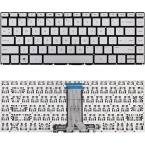 Replacement Keyboard Compatible with HP Pavilion 14-BF 14-BS 14-BK 14-BP 14-BW 14-CC 240 G6 245 G6 246 G6 Silver Keyboard Without Backlit US Layout