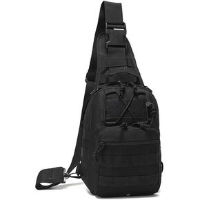 Tactical Sling Shoulder Backpack for Men, Outdoor MOLLE Military Chest Bag EDC Crossbody Bag Small Sports Backpack (Army green)