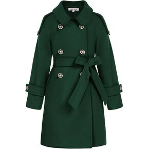 GRACE KARIN Girls Dress Coat Lapel Wool Blend Winter Kids Jackets Coat Size 5-12