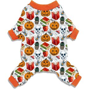 Halloween Dog Pajamas with Skull and Spider Patterns Spooky Comfortable Sleepwear for Dogs