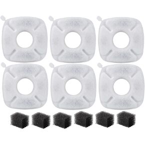 GoldTone Pet Fountain Filters Replacement Compatible with Veken 67oz, 95oz, 135oz Cat and Dog Water Fountain Filters (Carbon Filters + Sponge Filters) (12 Sets)