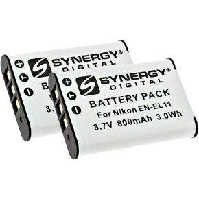 Synergy Digital SDENEL11 Rechargeable Lithium-Ion Ultra High Capacity Battery Pack (3.7v 800mAh) Replacement for Nikon EN-EL11 Battery for Nikon Coolpix S550, Coolpix S560