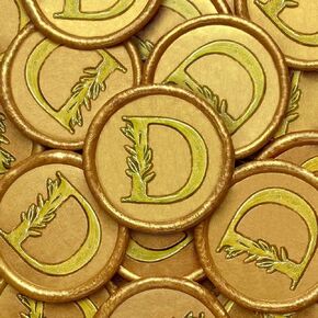 25Pcs Wax Seal Stickers Handmade Vintage Botanical Leaves Adhesive Letter Wax Stickers for Wedding Party Invitations, Envelope, Gift Wrap, Christmas(Initial D, Gold)