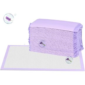 30 Count Cat Litter Pads 16.9 x 11.4 Inch Cat Pad Refills for Litter Box Super Absorbent Leak-Proof, Pee Pads for Cats Litter Box Fresh Lavender Scented (Purple)