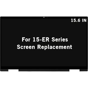 15.6" Screen Replacement for HP Pavilion x360 15-er 15t-er 15-er0xxx 15-er0000 15t-er0xx 15t-er000 M45119-001 M45118-001 FullHD 1080P IPS LCD Display Touch Screen Digitizer Assembly with Bezel