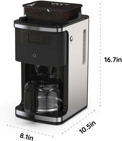Smarter iCoffee Remote Grind and Brew Drip Coffee Maker On Demand with Smarter App, Built-In Bean Grinder, and Warming Plate for Kitchen, Dorm Room, or Office in Black in Saudi Arabia