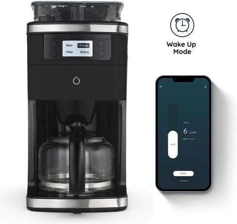 Smarter iCoffee Remote Grind and Brew Drip Coffee Maker On Demand with Smarter App, Built-In Bean Grinder, and Warming Plate for Kitchen, Dorm Room, or Office in Black in Saudi Arabia