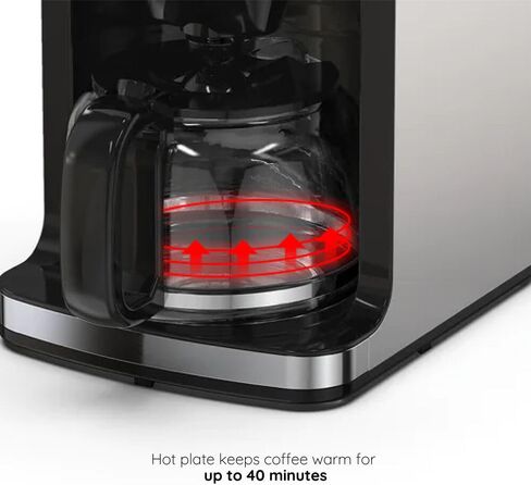 Smarter iCoffee Remote Grind and Brew Drip Coffee Maker On Demand with Smarter App, Built-In Bean Grinder, and Warming Plate for Kitchen, Dorm Room, or Office in Black in Saudi Arabia