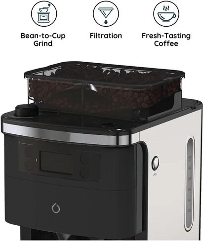 Smarter iCoffee Remote Grind and Brew Drip Coffee Maker On Demand with Smarter App, Built-In Bean Grinder, and Warming Plate for Kitchen, Dorm Room, or Office in Black in Saudi Arabia