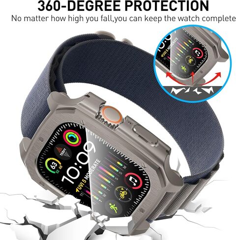 Suoman 2-Pack for Apple Watch Ultra 2 49MM /Ultra 49MM Case,[ Dazzling Cool Armor ] [Upgraded Version] Hard PC Bumper Tempered Glass Screen Protector Cover Case for iWatch Ultra 2/Ultra 49MM in Saudi Arabia