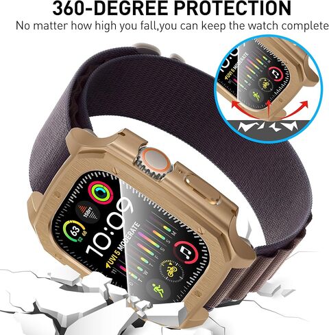 حافظة Suoman مكونة من قطعتين لساعة Apple Watch Ultra 2 49MM /Ultra 49MM، [درع رائع مبهر] [إصدار مطور] حافظة حماية للشاشة من الزجاج المقوى الصلب لجهاز iWatch Ultra 2/Ultra 49MM in Kuwait