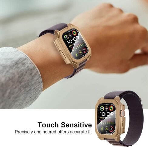 حافظة Suoman مكونة من قطعتين لساعة Apple Watch Ultra 2 49MM /Ultra 49MM، [درع رائع مبهر] [إصدار مطور] حافظة حماية للشاشة من الزجاج المقوى الصلب لجهاز iWatch Ultra 2/Ultra 49MM in Kuwait