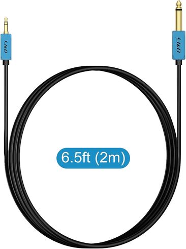J&D Heavy-Duty Copper Shell 1/4" TS to 3.5mm TRS Cable, 6 Feet, Electronic Cable for Phone Laptop MP3 Speaker Mixer in Kuwait