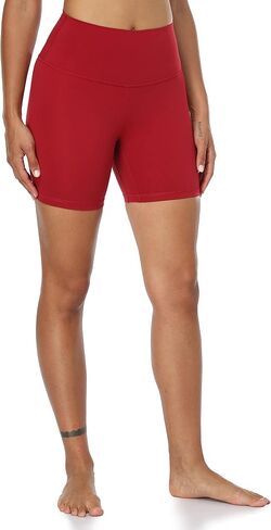 YUNOGA Women's High Waisted Yoga Short 6" Inseam Athletic Workout Biker Shorts (XL, Amber Yellow) in Kuwait