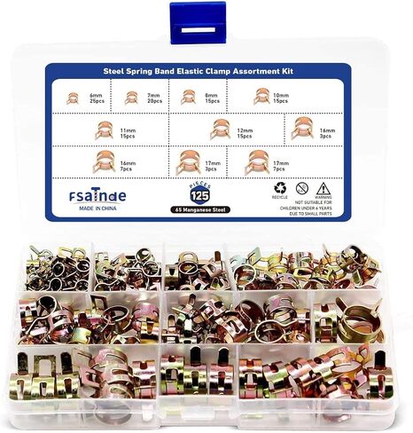 165pcs Spring Band Elastic Clamp Set,Spring Clip Clamp Exhaust Pipe Clip For Diesel Petrol Pipe Water Pipe Automotive Fuel Line Silicone Hose Air Hose in Saudi Arabia