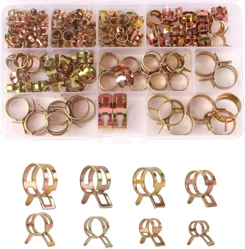 165pcs Spring Band Elastic Clamp Set,Spring Clip Clamp Exhaust Pipe Clip For Diesel Petrol Pipe Water Pipe Automotive Fuel Line Silicone Hose Air Hose in Saudi Arabia