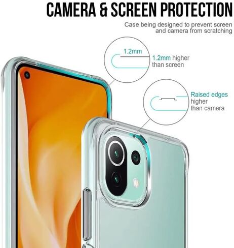 Case for Doogee S Mini + [2 Pack] Glass Screen Protector Tempered Film - Transparent Silicone Soft Flexible Bumper Shockproof TPU Protective Cover Shell for Doogee S Mini (Clear) in Saudi Arabia