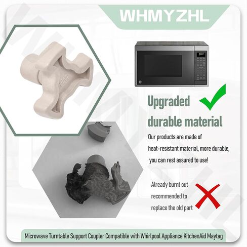 W10337248 2310977 【مقرنة محرك القرص الدوار للميكروويف 】 مع منفذ "D" لـ Whirlpool KitchenAid Maytag، يستبدل AP5631076 2310977 PS3654579 (قطر 1-1/2 بوصة) in Kuwait