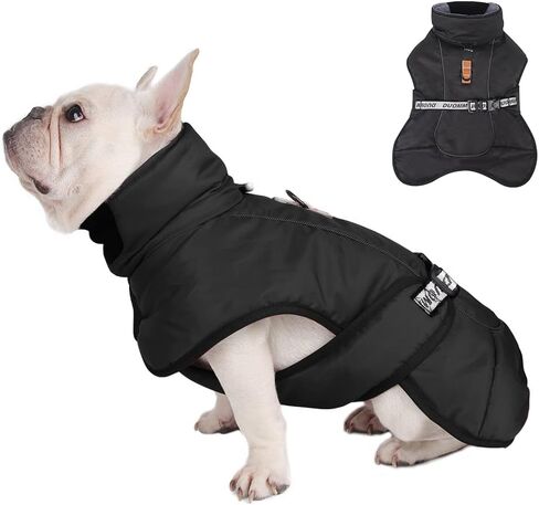 Dog Coats WaterProof Windproof Warm Winter Safe Threaded Reflective Strips Jacket for Medium Large Dogs with Harness Hole Puppy Pet Cold Weather Outfit Clothes Vest (3XL, Green) in Saudi Arabia