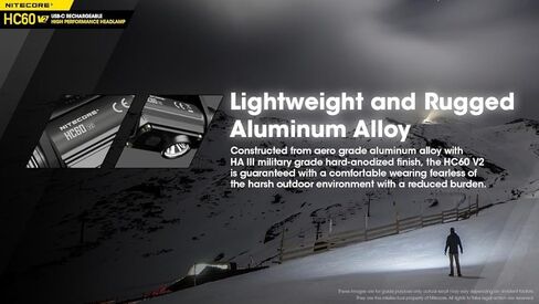 Nitecore (Sysmax Industrial) HC60 مصباح أمامي قابل لإعادة الشحن مع أبيض بارد، أسود in Saudi Arabia