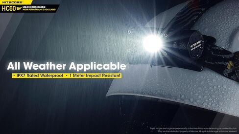 Nitecore (Sysmax Industrial) HC60 مصباح أمامي قابل لإعادة الشحن مع أبيض بارد، أسود in Saudi Arabia