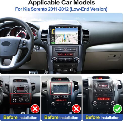 4G+64G 8-Core Car Radio Stereo for KIA Sorento 2011 2012 with Wireless CarPlay Android Auto 10.1" IPS Touch Screen Android 13 Car Stereo with DSP Bluetooth 5.0 GPS Navigation FM Radio HD Backup Camera in Saudi Arabia